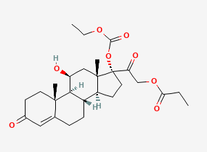 Two-dimensional chemical structure of Prednicarbate EP Impurity F / Prednicarbate Related Compound A, CAS 671225-26-6