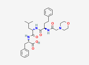 Two-dimensional chemical structure of ((R)-2-(2-morpholinoacetamido)-4-phenylbutanoyl)-L-leucyl-L-phenylalanine, CAS 2049024-77-1