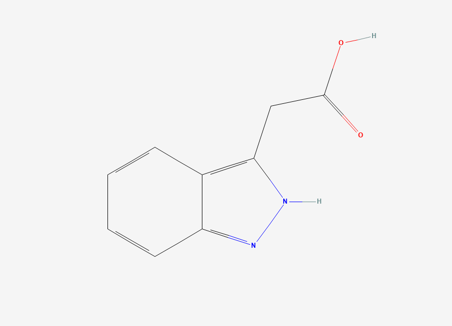 Two-dimensional chemical structure of 2-(1H-indazol-3-yl)acetic acid
