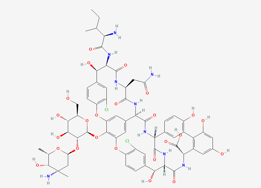 Two-dimensional chemical structure of Vancomycin EP Impurity A, CAS 91700-98-0