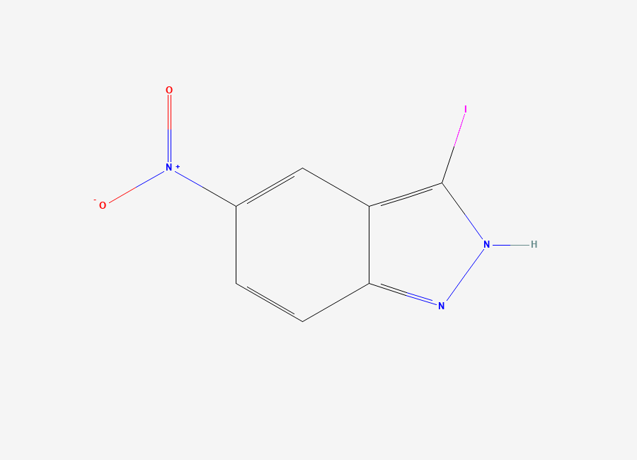 Two-dimensional chemical structure of 3-Iodo-5-nitro-1H-indazole