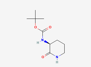 Two-dimensional chemical structure of 3-tert-Butyloxycarbonylamino-2-piperidone