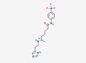 Two-dimensional chemical structure of 6-((2-(1H-Imidazol-5-yl)ethyl)amino)-N-(4-(trifluoromethyl)phenyl)heptanamide
