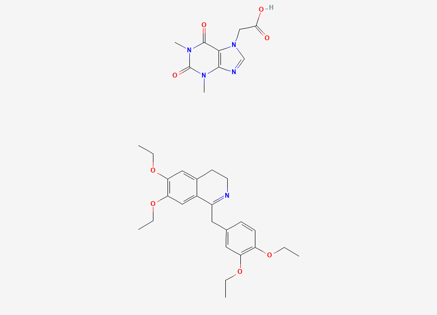 Two-dimensional chemical structure of Drotaverine, acephyllinate drug combination
