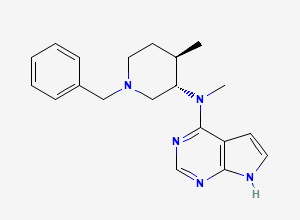 Two-dimensional chemical structure of N-((3S,4R)-1-Benzyl-4-methylpiperidin-3-yl)-N-methyl-7H-pyrrolo[2,3-d]pyrimidin-4-amine