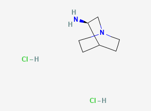 Two-dimensional chemical structure of (R)-(+)-3-Aminoquinuclidine Dihydrochloride