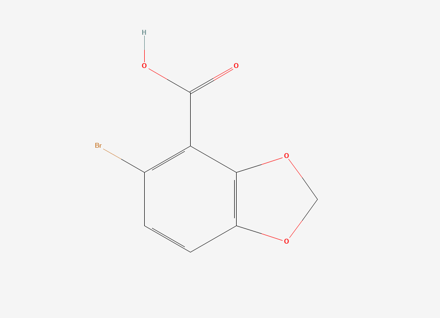 Two-dimensional chemical structure of 5-Bromobenzo(1,3)dioxole-4-carboxylic acid