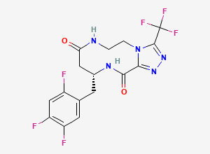 Two-dimensional chemical structure of Sitagliptin triazecine analog