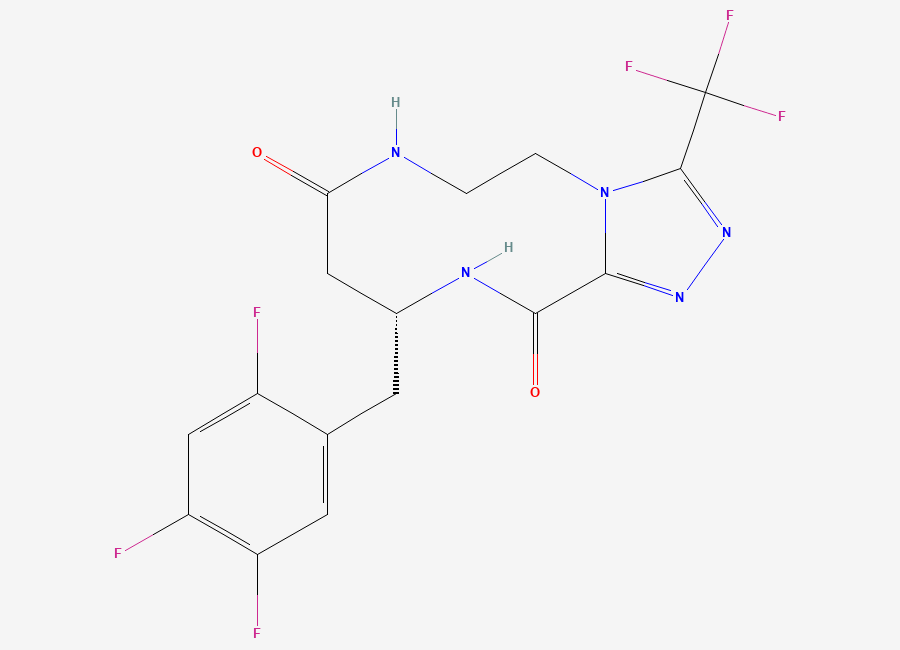 Two-dimensional chemical structure of Sitagliptin triazecine analog