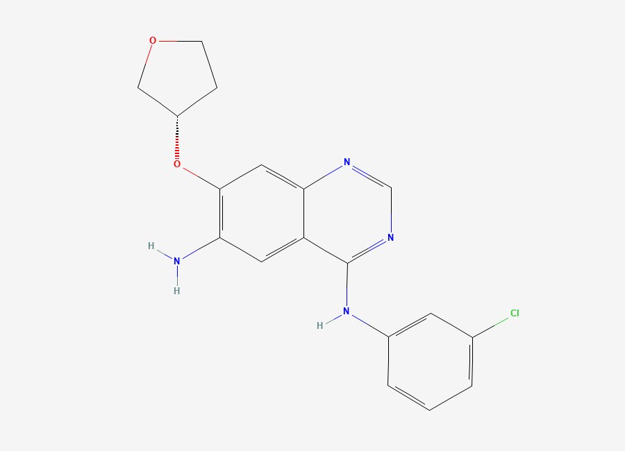 Two-dimensional chemical structure of Desfluoro-N-des(4-dimethylamino-2-en-1-oxo)butyl Afatinib, CAS 2413212-09-4