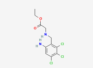 Two-dimensional chemical structure of Ethyl (6-Amino-2,3,4-trichlorobenzyl)glycinate, CAS 2187431-31-6