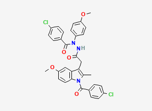 Two-dimensional chemical structure of Indometacin EP Impurity J / Indomethacin Diamide, CAS 402849-25-6