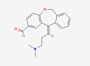 Two-dimensional chemical structure of Olopatadine Carbaldehyde Impurity / Olopatadine Aldehyde Impurity, CAS 2519517-77-0