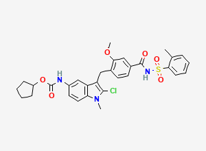 Two-dimensional chemical structure of 2-Chloro Zafirlukast