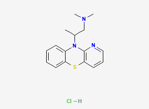 Two-dimensional chemical structure of N,N-dimethyl-2-pyrido[3,2-b][1,4]benzothiazin-10-ylpropan-1-amine;hydrochloride