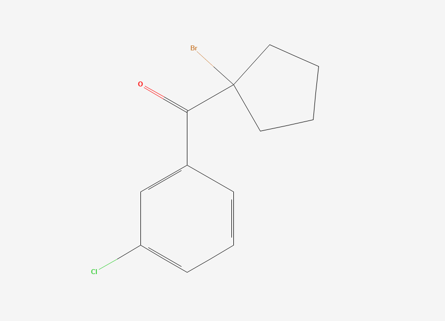 Two-dimensional chemical structure of (1-Bromocyclopentyl)(3-chlorophenyl)methanone