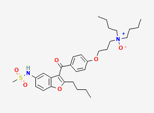 Two-dimensional chemical structure of Dronedarone N-Oxide, CAS 1638586-56-7