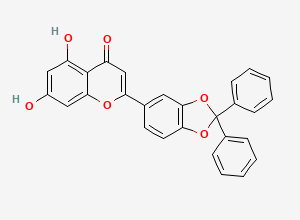 Two-dimensional chemical structure of 3,4-Diphenylmethylidene Luteolin, CAS 1201808-21-0