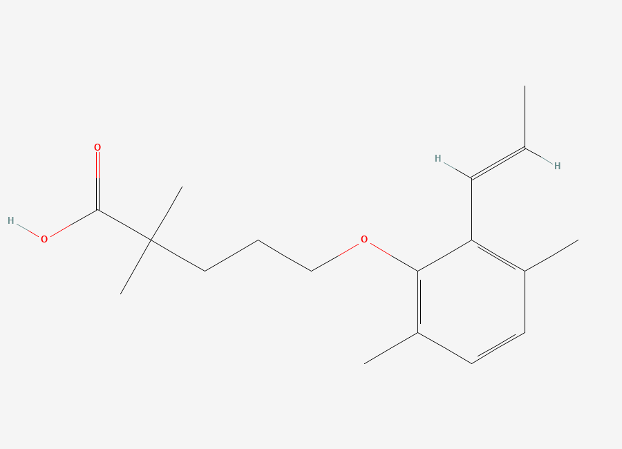 Two-dimensional chemical structure of 6'-Propene-1-ylGemfibrozil