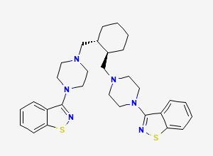 Two-dimensional chemical structure of (1R,2R)-1,2-Bis((4-(benzo[d]isothiazol-3-yl)piperazin-1-yl)methyl)cyclohexane, CAS 2518442-98-1