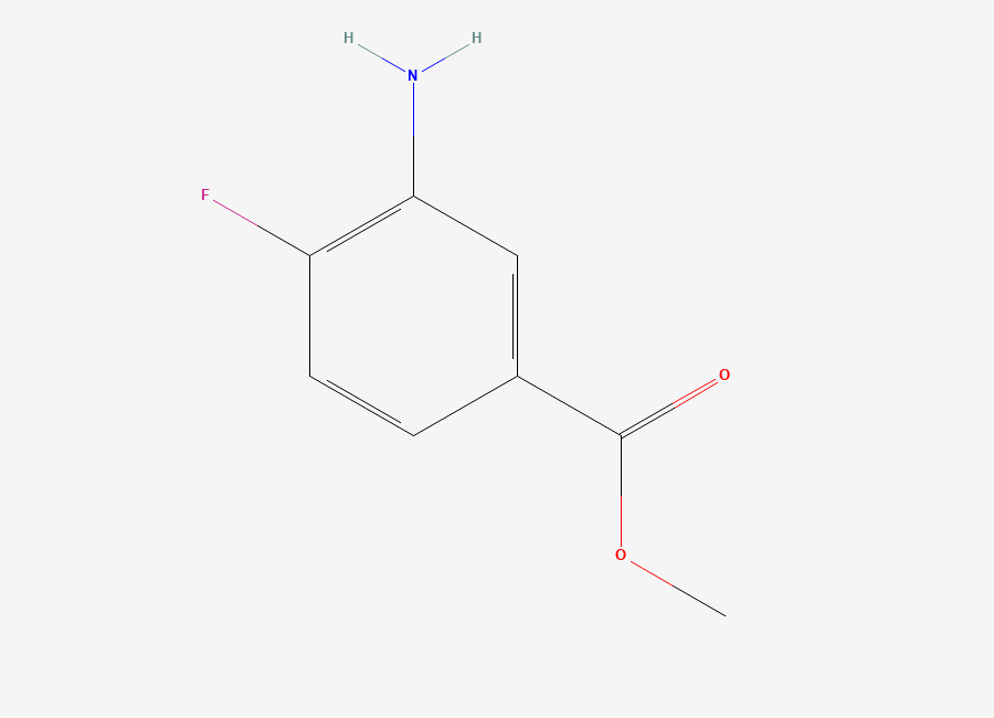 Two-dimensional chemical structure of Methyl 3-amino-4-fluorobenzoate