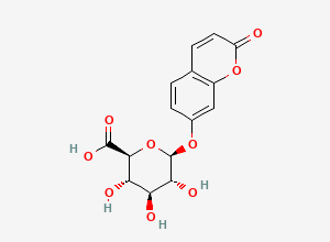 Two-dimensional chemical structure of 7-Hydroxycoumarin Glucuronide, CAS 66695-14-5
