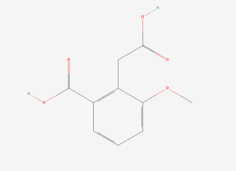 Two-dimensional chemical structure of 2-(Carboxymethyl)-3-methoxybenzoic acid
