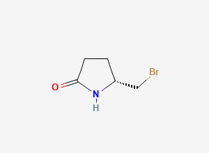 Two-dimensional chemical structure of (5R)-5-(Bromomethyl)pyrrolidin-2-one