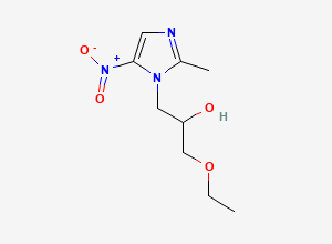 Two-dimensional chemical structure of 1-Ethoxy-3-(2-methyl-5-nitroimidazol-1-yl)propan-2-ol, CAS 76142-10-4
