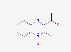 Two-dimensional chemical structure of 1-(3-Methyl-4-oxo-4lambda~5~-quinoxalin-2-yl)ethan-1-one, CAS 61522-56-3