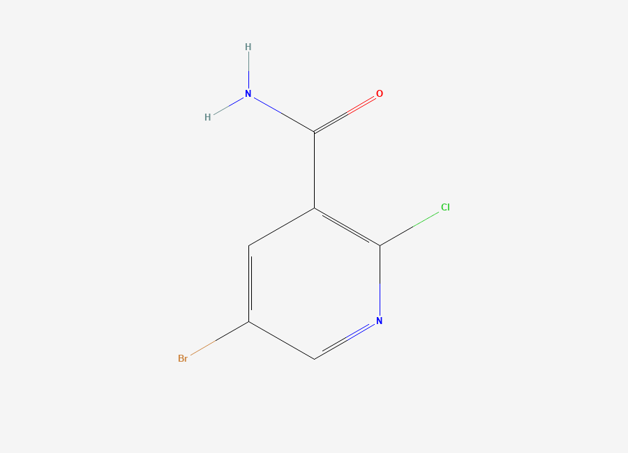 Two-dimensional chemical structure of 5-Bromo-2-chloronicotinamide