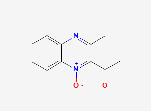 Two-dimensional chemical structure of 1-(3-Methyl-1-oxo-1lambda~5~-quinoxalin-2-yl)ethan-1-one, CAS 61522-57-4