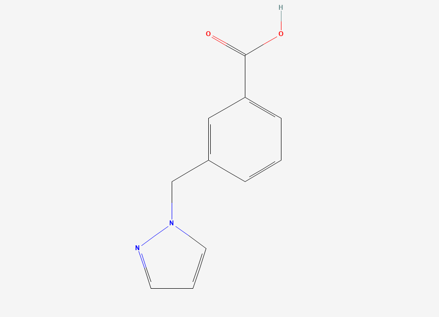 Two-dimensional chemical structure of 3-(1H-pyrazol-1-ylmethyl)benzoic acid