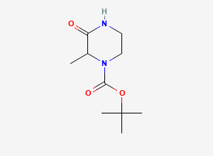 Two-dimensional chemical structure of tert-Butyl 2-methyl-3-oxopiperazine-1-carboxylate
