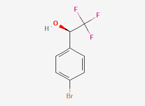 Two-dimensional chemical structure of (1R)-1-(4-Bromophenyl)-2,2,2-trifluoroethan-1-ol