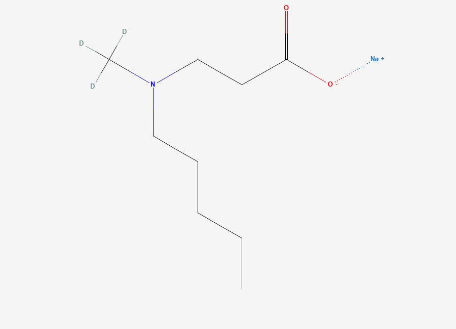 Two-dimensional chemical structure of 3-(N-Methyl-D3-N-pentylamino)propionic Acid Sodium Salt