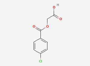 Two-dimensional chemical structure of [(4-Chlorobenzoyl)oxy]acetic acid, CAS 10414-67-2