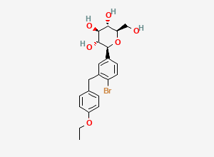 Two-dimensional chemical structure of Dapagliflozin EP Impurity A / Dapagliflozin Related Compound A / Dapagliflozin 4-Bromo Analog, CAS 1807632-95-6