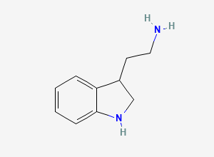 Two-dimensional chemical structure of 2-(2,3-Dihydro-1H-indol-3-yl)ethan-1-amine