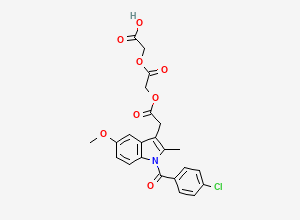 Two-dimensional chemical structure of Acemetacin EP Impurity F/ Carboxymethyl Acemetacin, CAS 76812-49-2