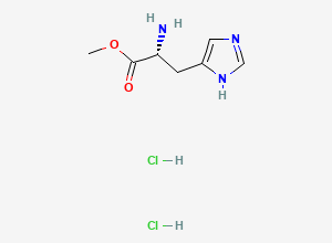 Two-dimensional chemical structure of D-Histidine Methyl Ester Dihydrochloride