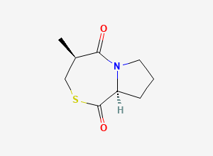 Two-dimensional chemical structure of (4S,9aS)-4-methyl-3,4,7,8,9,9a-hexahydropyrrolo[2,1-c][1,4]thiazepine-1,5-dione