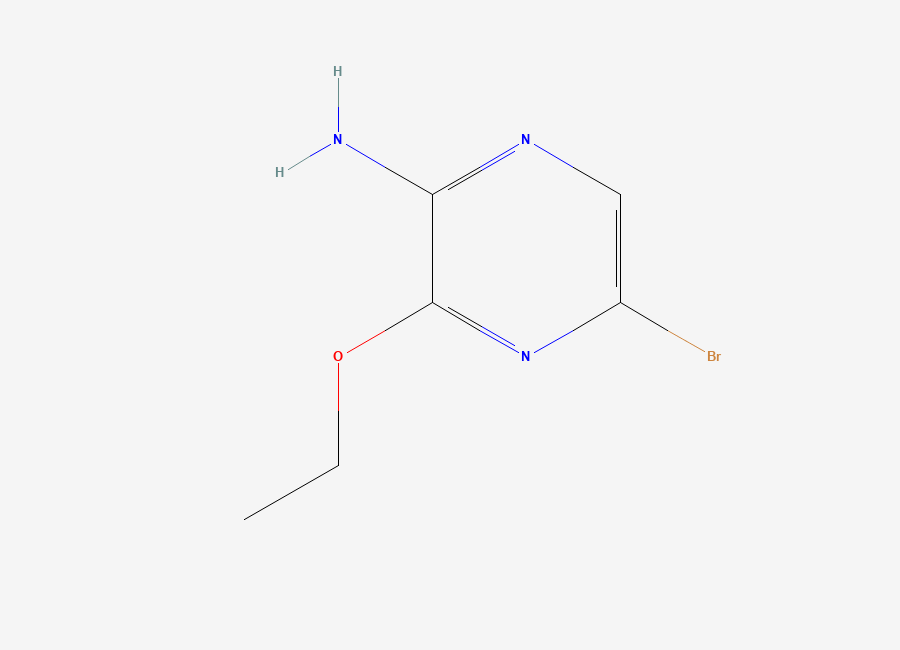 Two-dimensional chemical structure of 5-Bromo-3-ethoxypyrazin-2-amine
