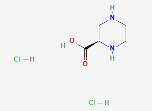 Two-dimensional chemical structure of (R)-Piperazine-2-carboxylic acid dihydrochloride