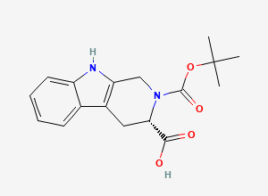 Two-dimensional chemical structure of N-alpha-(t-Butyloxycarbonyl)-1,2,3,4-tetrahydronorharman-L-3-carboxylic acid