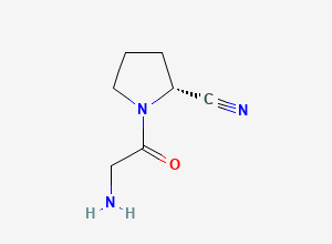 Two-dimensional chemical structure of (2R)-1-(2-aminoacetyl)pyrrolidine-2-carbonitrile