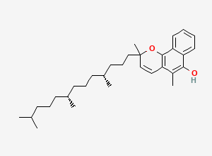 Two-dimensional chemical structure of 2,5-dimethyl-2-[(4R,8R)-4,8,12-trimethyltridecyl]benzo[h]chromen-6-ol