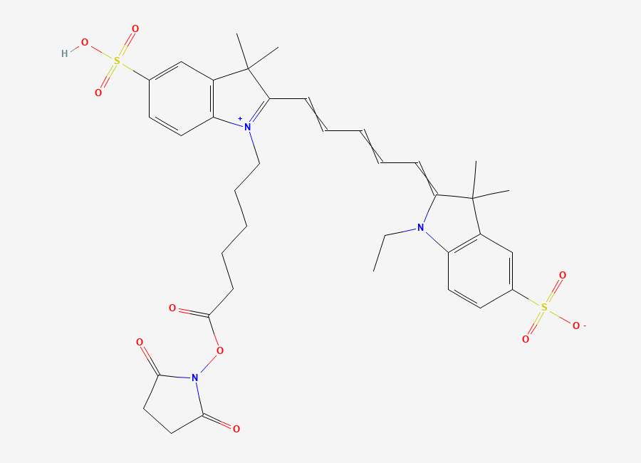 Two-dimensional chemical structure of Cy5 NHS Ester