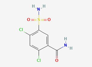 Two-dimensional chemical structure of 2,4-dichloro-5-sulfamoylbenzamide, CAS 2760-11-4