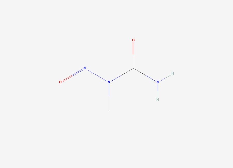 Two-dimensional chemical structure of N-nitroso N methyl urea (NNMU), CAS 684-93-5